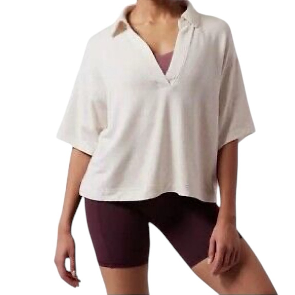ATHLETA Westwood Soft Jersey French Terry Cotton Sweatshirt Tee
